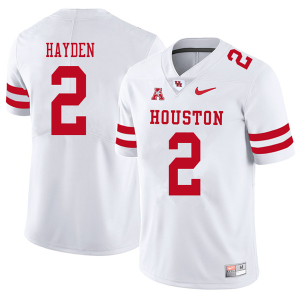 2018 Men #2 D.J. Hayden Houston Cougars College Football Jerseys Sale-White - Click Image to Close